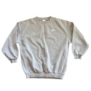 Nike Kids FD2923-126 Sail Oversized Crewneck Sweatshirt Tan Beige Size L Youth